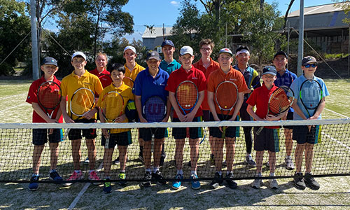 Tennis Club Team at the tennis court
